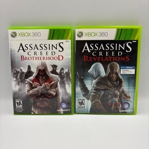 Ubisoft Assassins Creed Brotherhood Revelations Xbox 360 Green Good 2 Game Lot